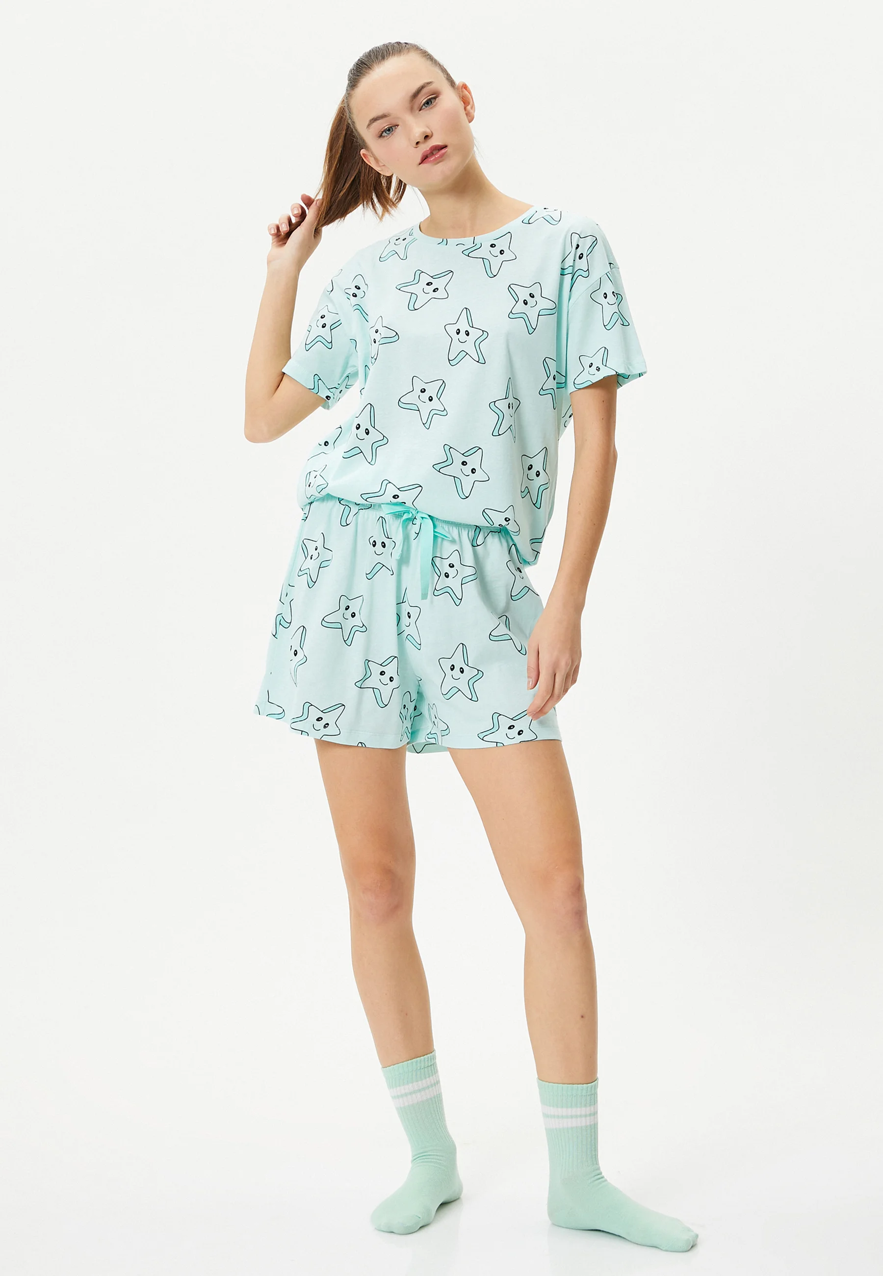 Koton ESTAMPADO CUELLO REDONDO MANGA CORTA - Pijama