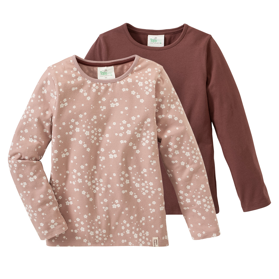 2 Mädchen Langarmshirts im Set