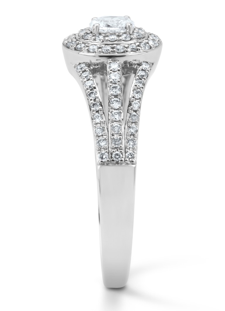 Inel cu vârf de diamant din aur alb, diamant de 0.38ct, Petite Romance