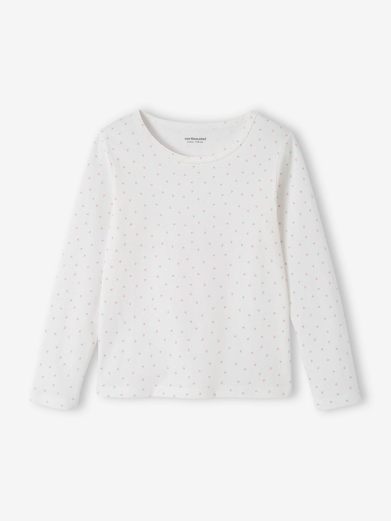 Lot de 3 T-shirts manches longues fantaisie fille BASICS rose nude