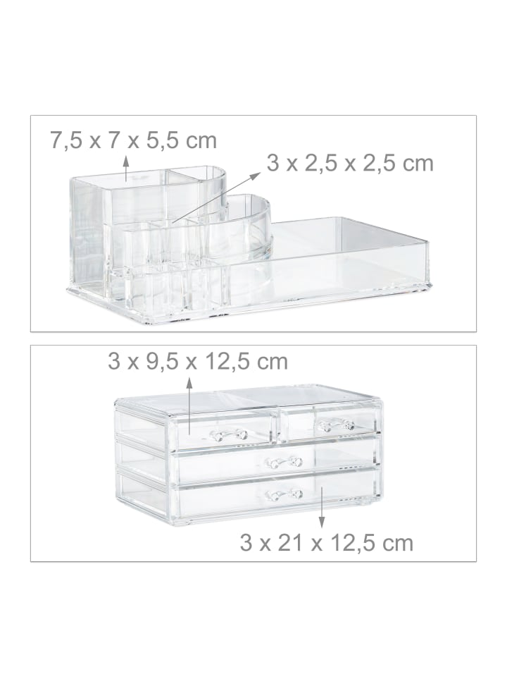 relaxdays Makeup Organizer in Transparent günstig kaufen onesize