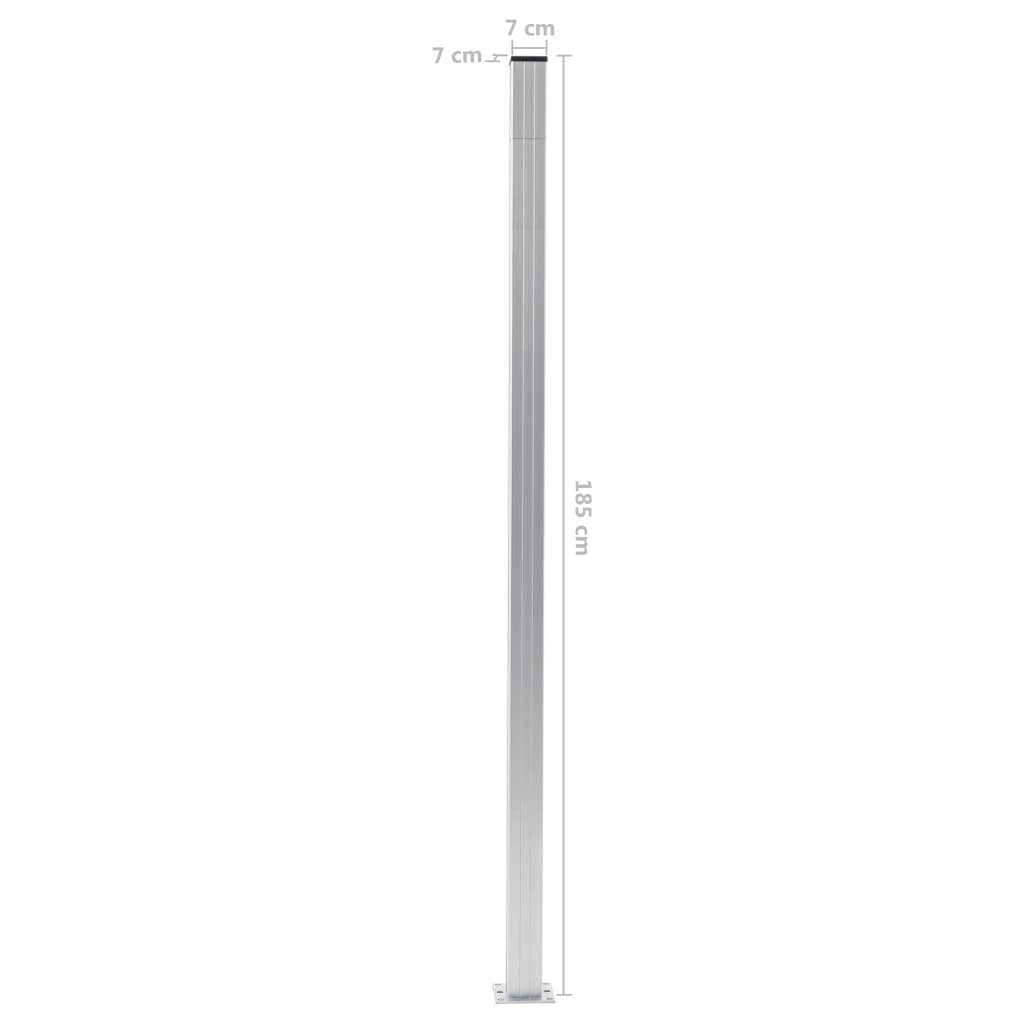 vidaXL Zaunpfosten Zaunpfosten 2 Stk. Aluminium 185 cm, (2-St)