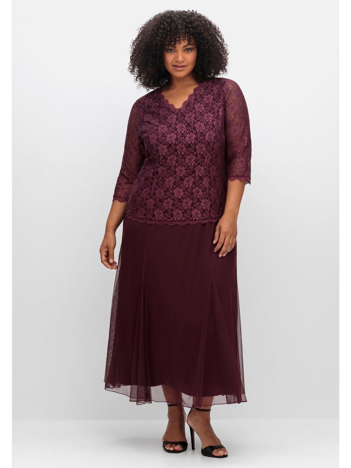 sheego Abendkleid in aubergine günstig kaufen