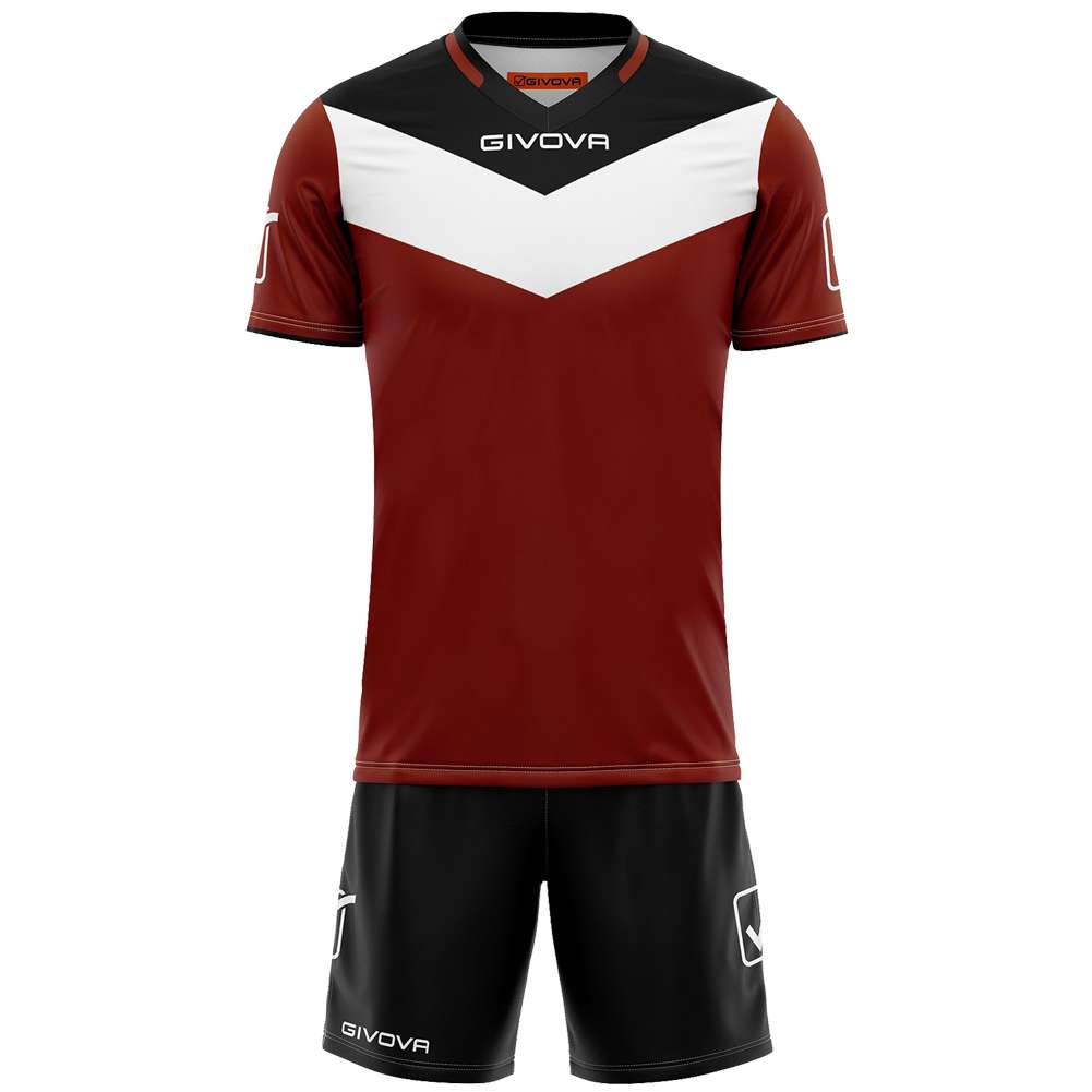 Givova Kit Campo Set Trikot + Shorts dunkelrot/schwarz