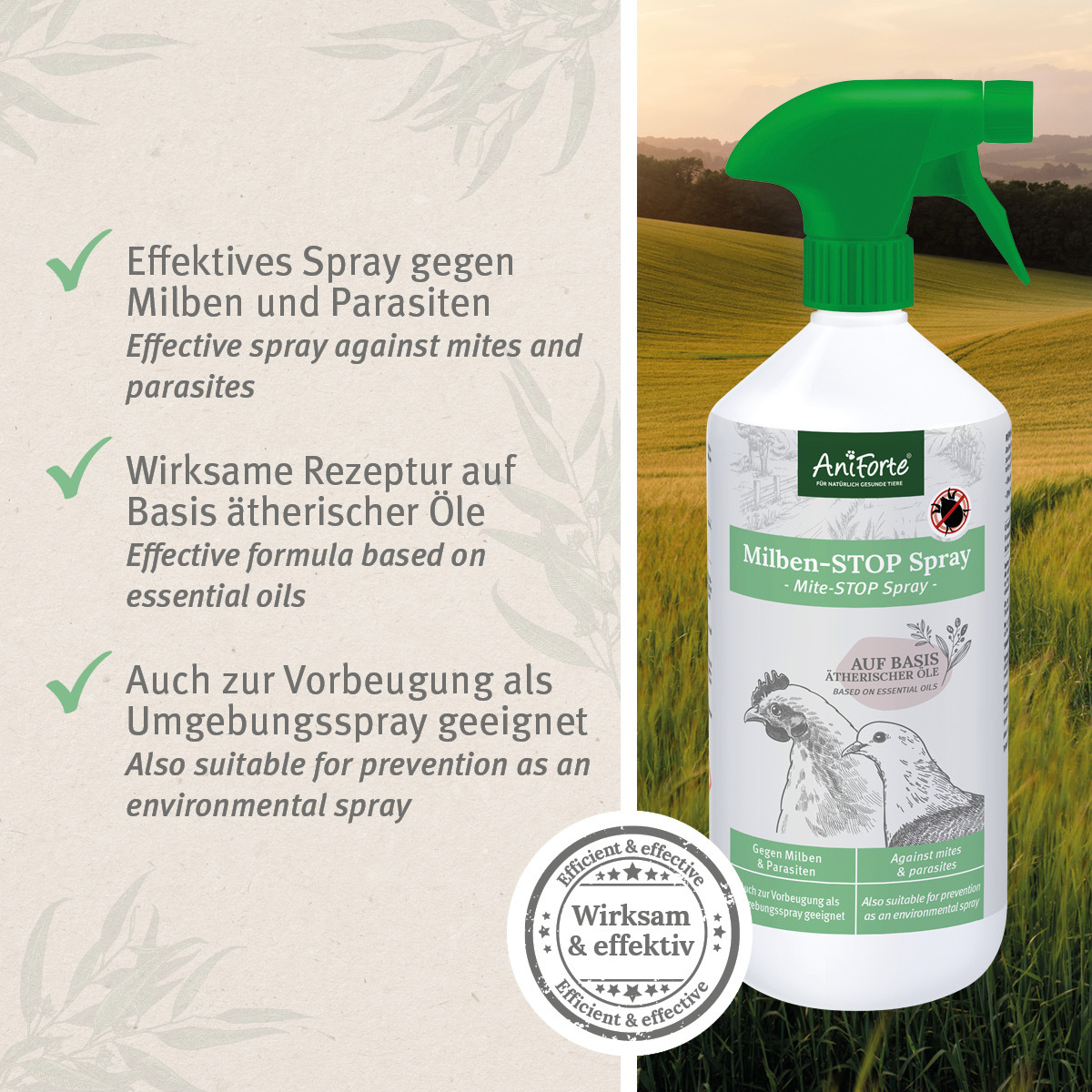 Aniforte Zubehör Aniforte Milben STOP Spray für Hühner & Geflügel
