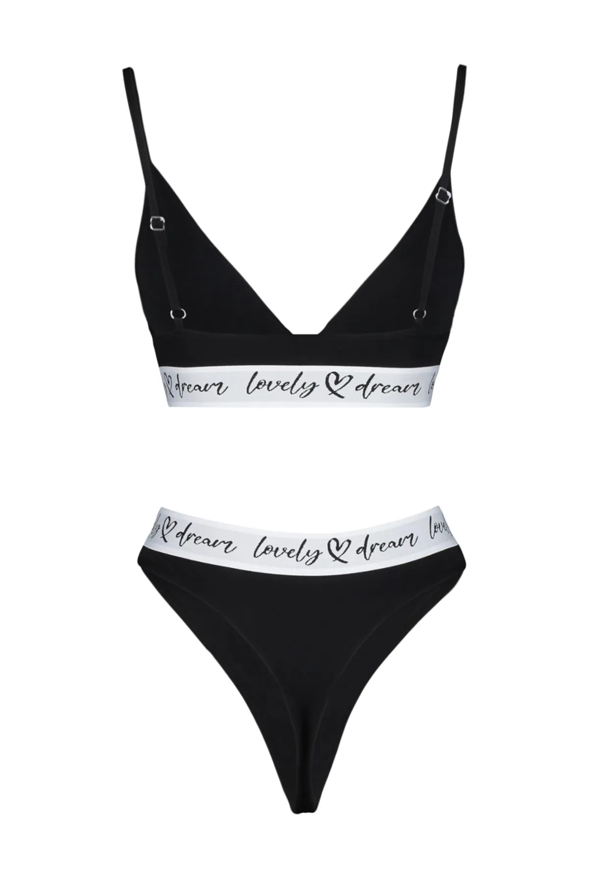 Trendyol Collection  Schwarzes Unterwäsche-Set aus Baumwolle mit elastischen Trägern THMSS23CC00102