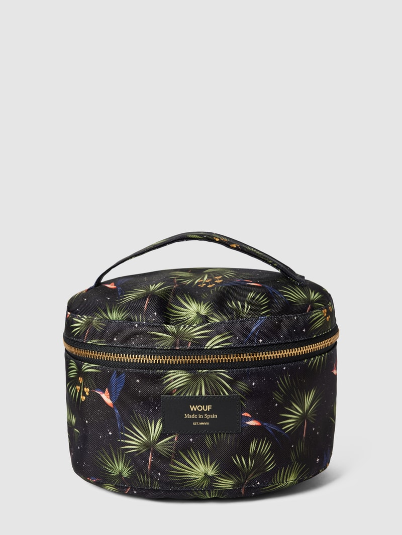 Kosmetiktasche mit kurzem Henkel Modell 'Paradise' in marineblau
