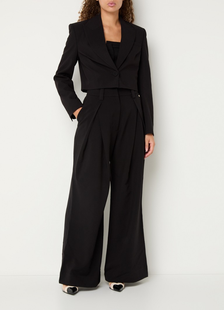 JOSH V Andy cropped blazer with shoulder pads