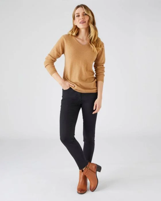 Pull col V en pur cachemire