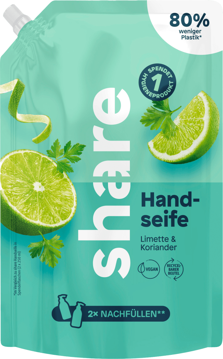 Flüssigseife Limette & Koriander Nachfüllpack, 500 ml