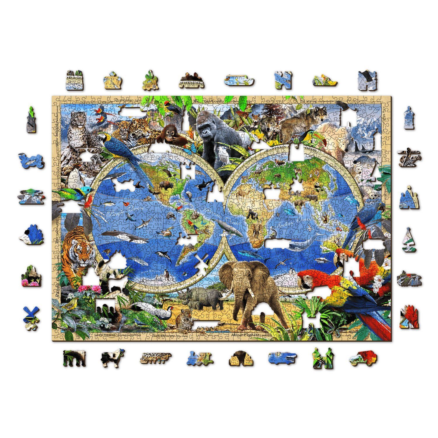 Wooden City Puzzle WoodenCity Königreich der Tiere Puzzle 1010 Holzpuzzle, 1010 Puzzleteile
