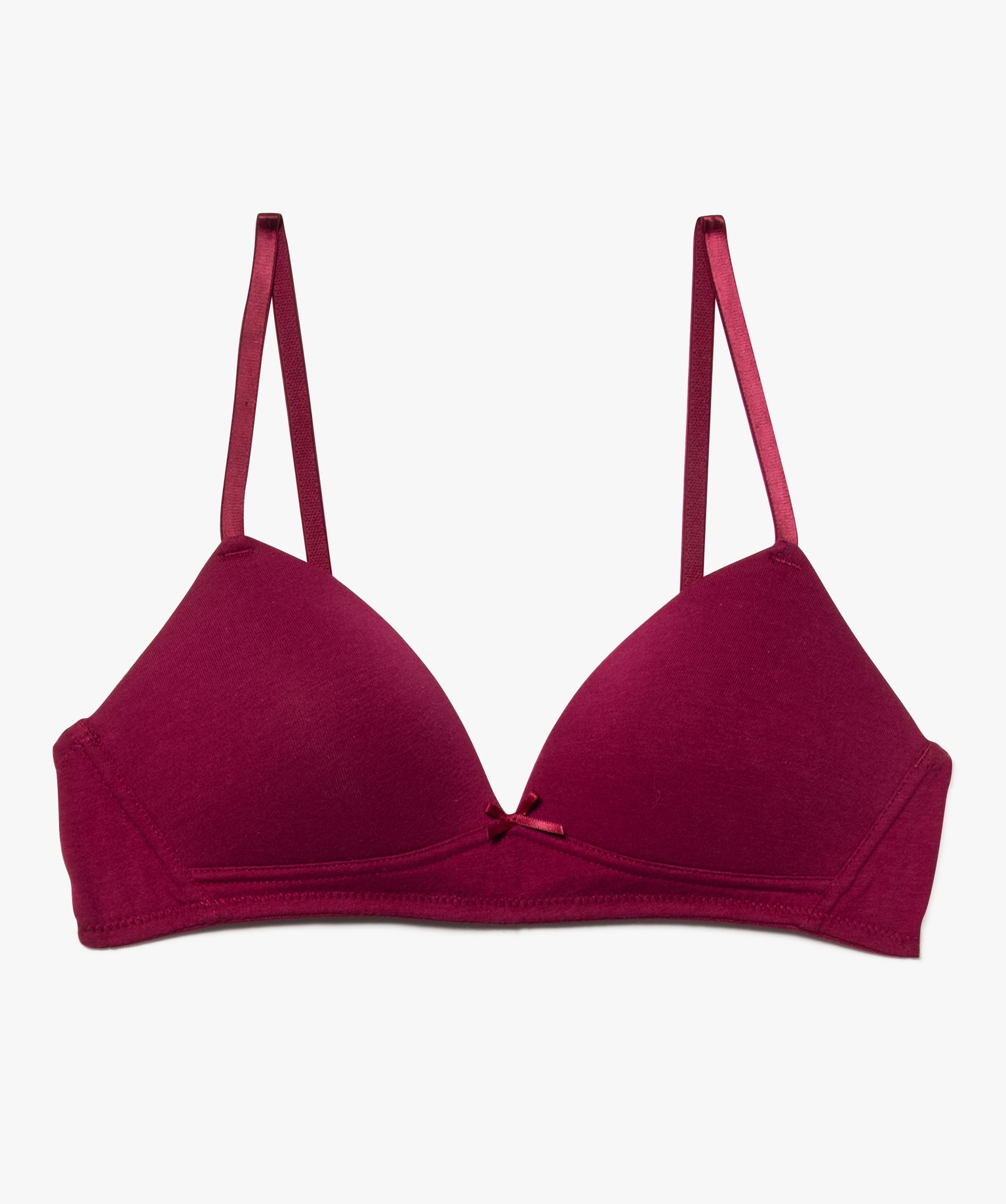 Soutien-gorge fille forme triangle avec bonnets paddés rose fonce | GEMO