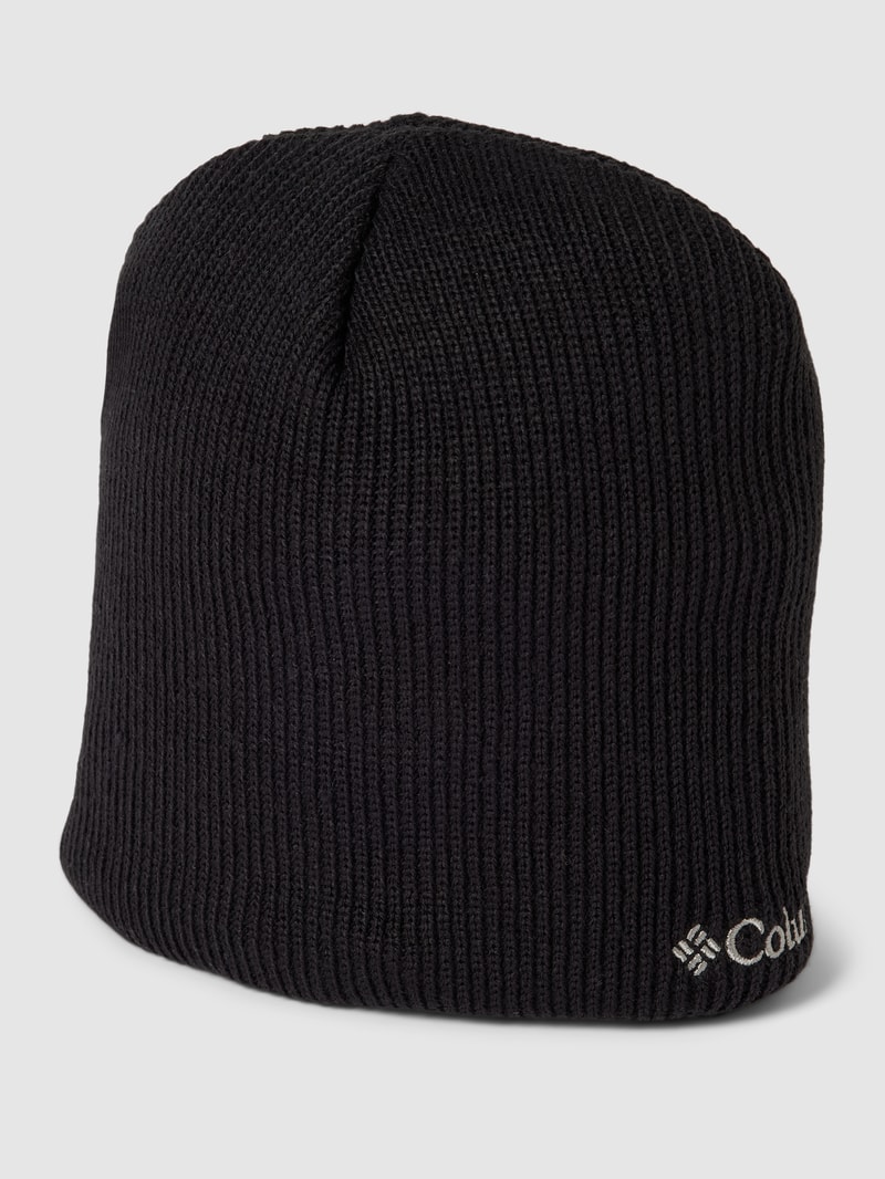 Beanie mit Label-Stitching Modell 'WHIRLIBIRD' in schwarz
