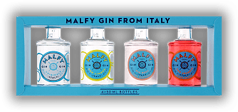 Malfy Gin Mini Set 4x0,05 Liter Original, Con Limone, Rosa Pink Grapefruit & Con Arancia Malfy Gin Mini Set 4x0,05 Liter Original, Con Limone, Rosa Pink Grapefruit & Con Arancia  0,2	 Liter - Vol 41%