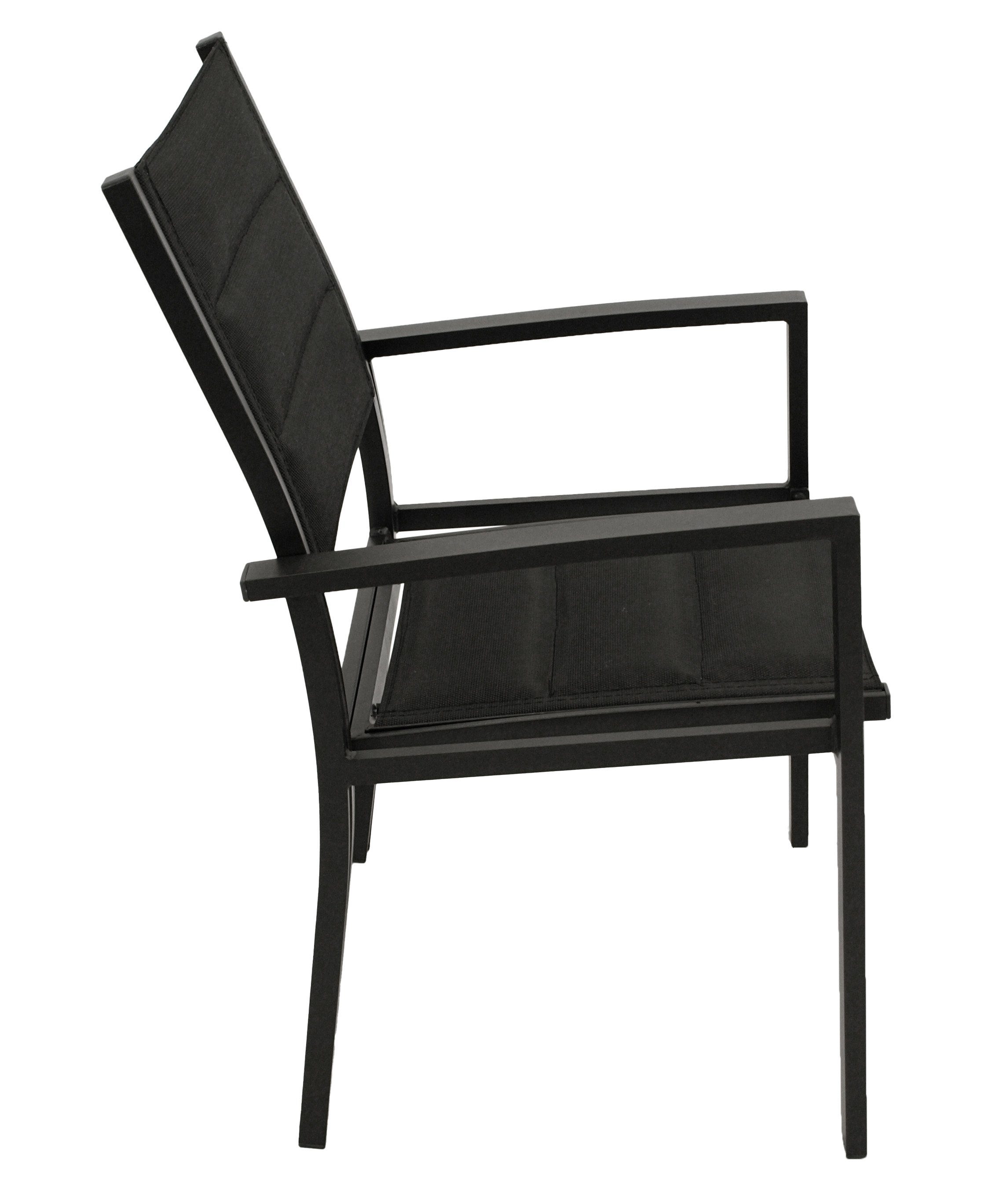 DEGAMO Gartensessel MADEIRA, Alu anthrazit + Kunstgewebe gepolstert schwarz, 2 STÜCK