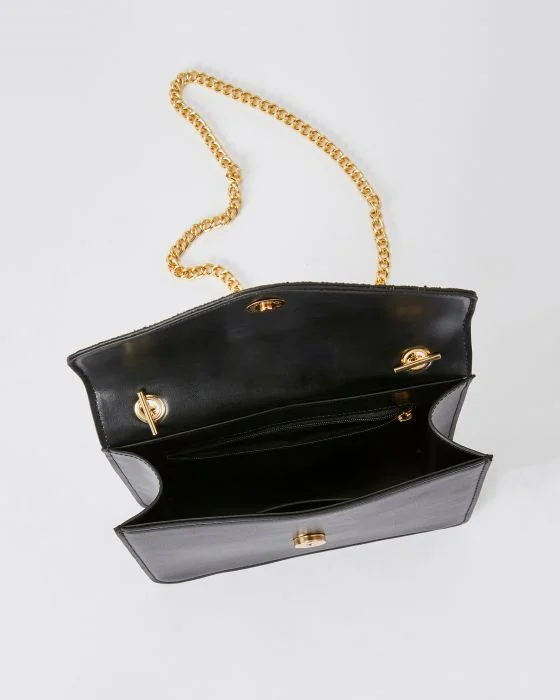 Pochette avec rabat en sequins