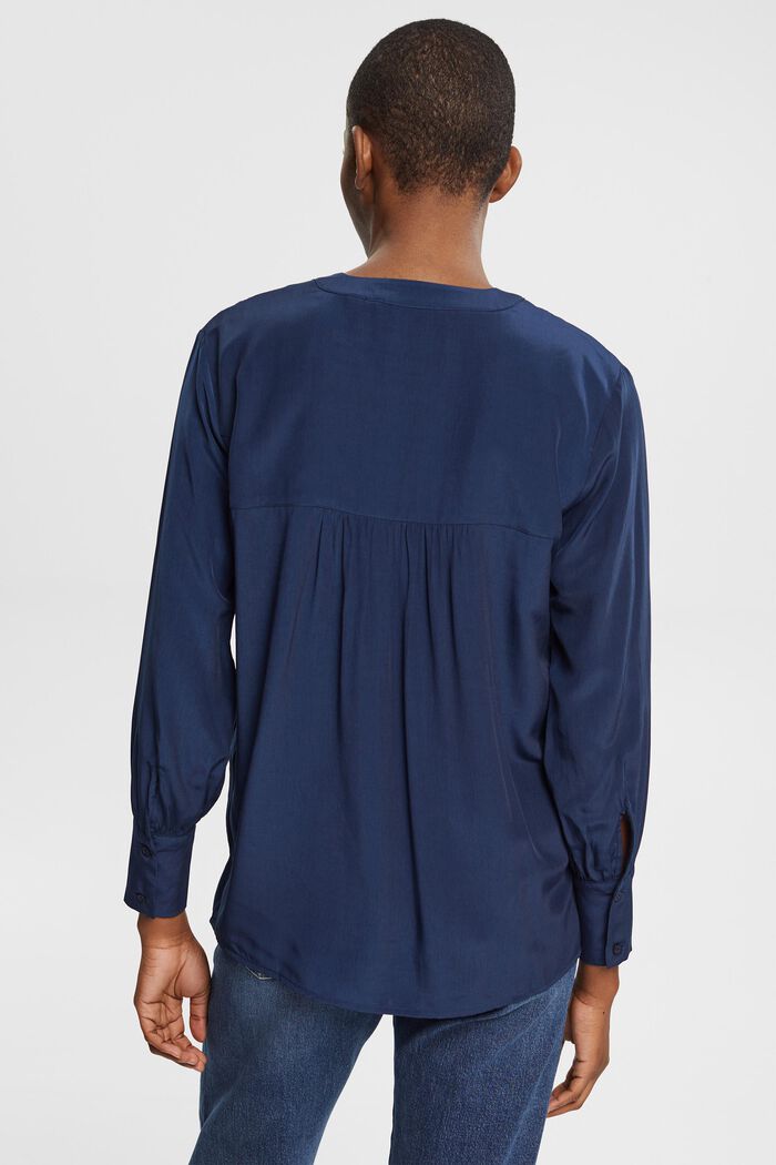 Bluse mit V-Neck, LENZING™ ECOVERO™