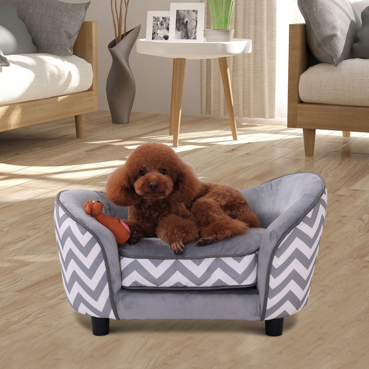 PawHut Haustiersofa Hundebett Hundecouch Hundesofa Hundematte Katze mit Kissen