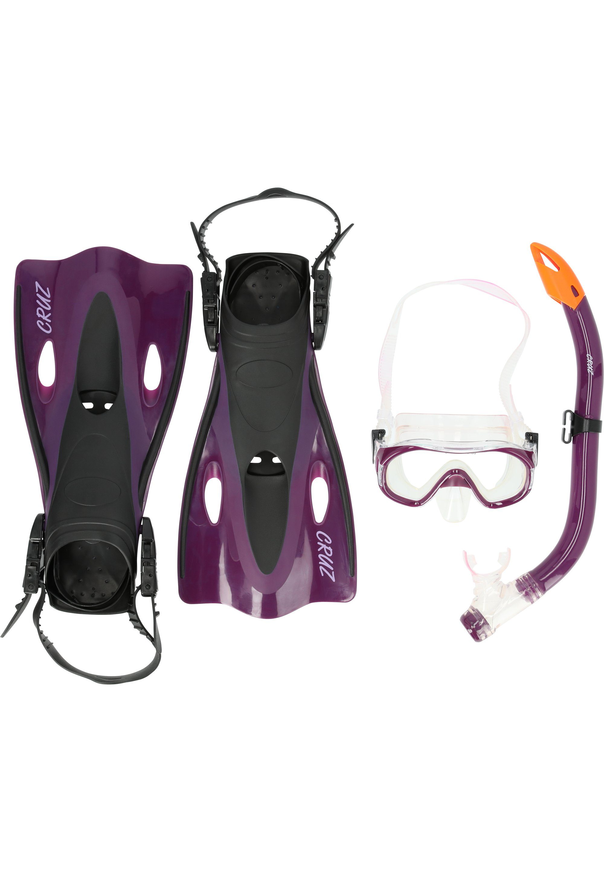 CRUZ Taucherbrille Cebu, mit Flossen, Schnorchel und Taucherbrille