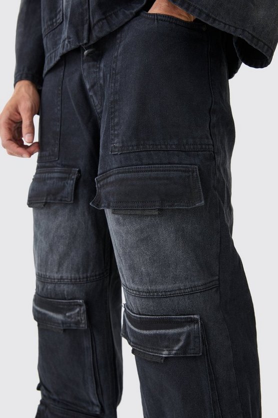 Lockere Cargo-Jeans mit Taschen
