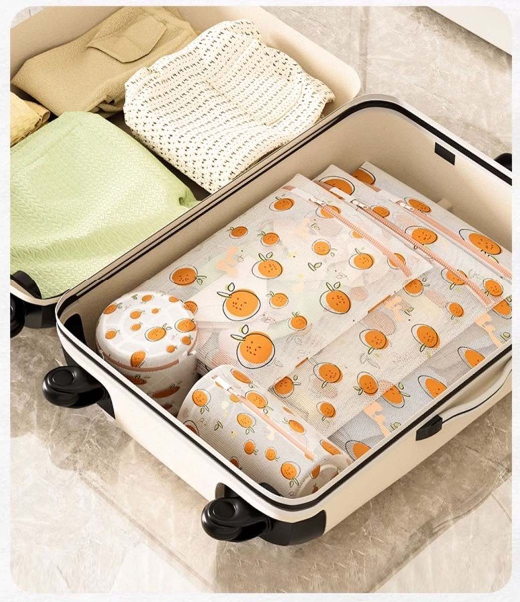 FIDDY Wäschenetz Wäschesack mit Cartoon-Print, großes Fassungsvermögen,(5-St), Schnelles Abtropfen, geeignet zum Waschen von Gegenständen