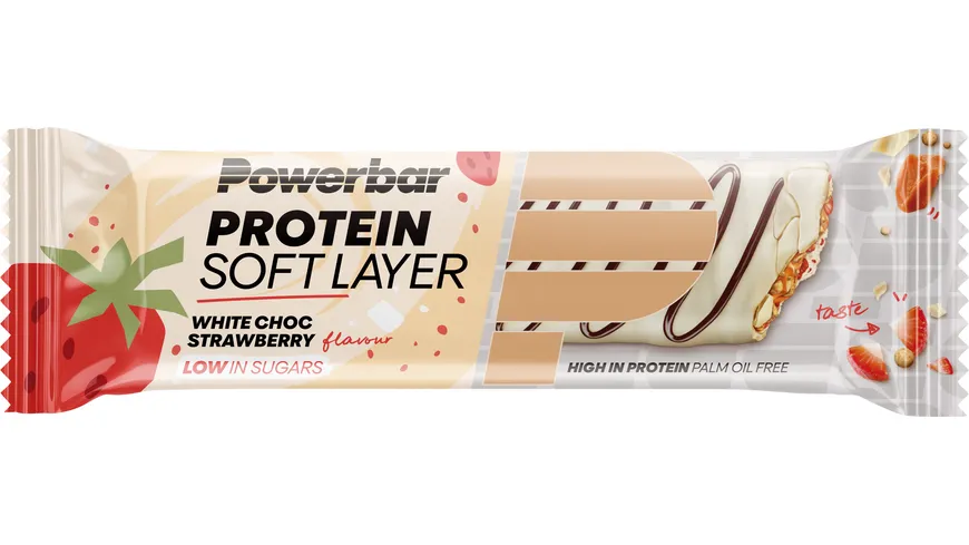 POWERBAR® Protein Soft Layer - Softe Proteinschicht und zartes Toffee - Erdbeer Geschmack. 40 g