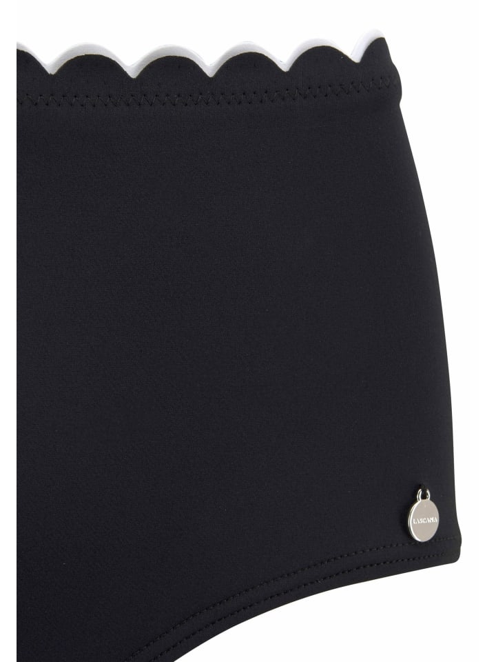 LASCANA Highwaist-Bikini-Hose in schwarz-weiß günstig kaufen