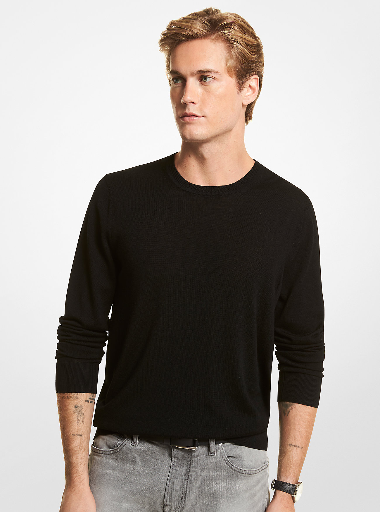 Maglione in lana merino - NERO