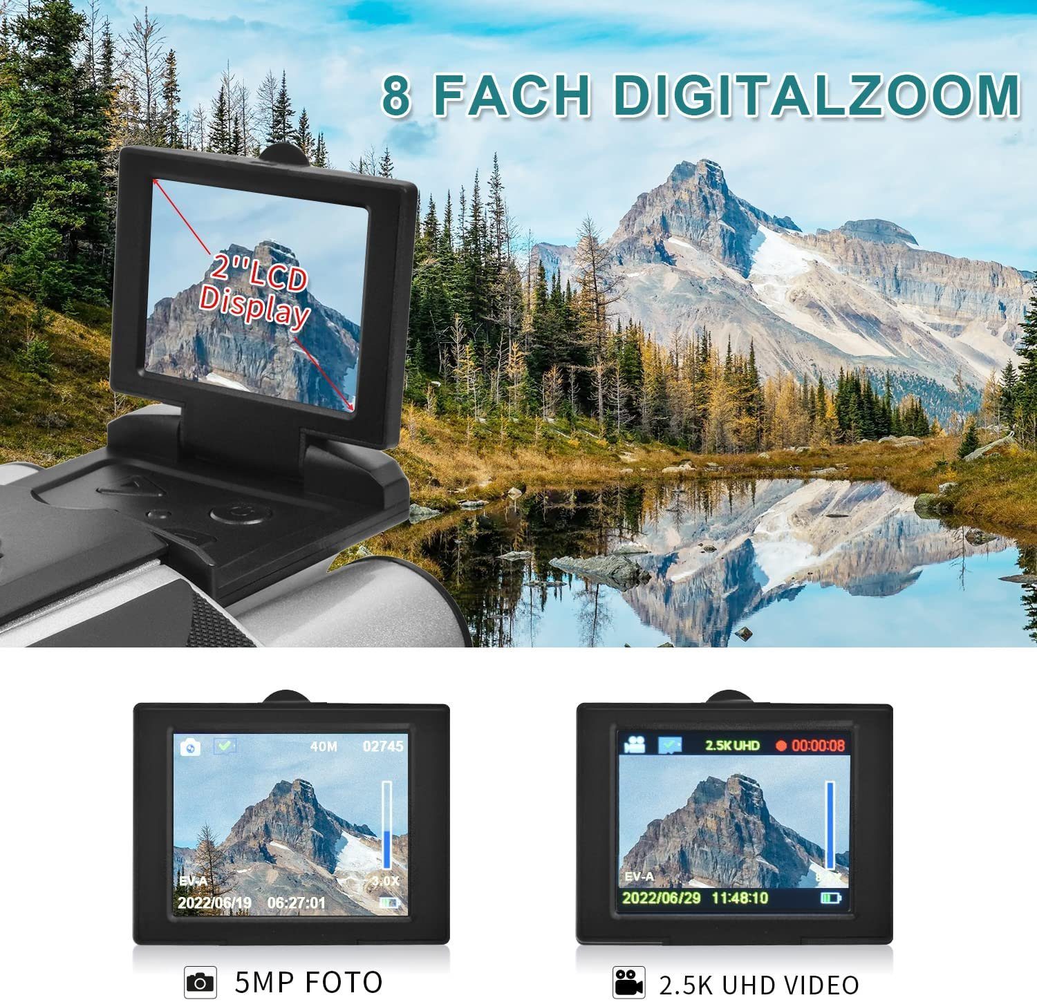 KINSI Fernglas mit Display, Teleskop, Fernglas zur Vogelbeobachtung, Type-C Fernglas (HD-Videokamera, Nachtsicht-Fernglas zur Vogelbeobachtung)