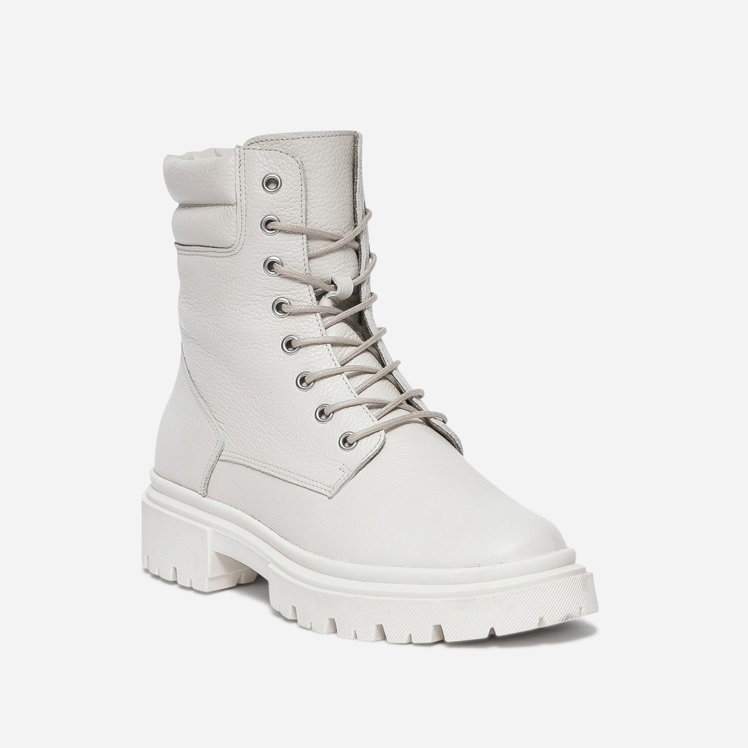 Boots à lacet TEXTO écru éco-conçu en cuir