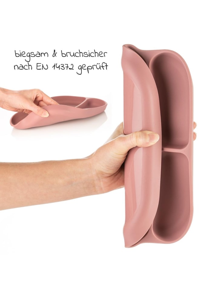 MiaMia Esslern-Teller aus Silikon 2er Pack - Rose in rosa günstig kaufen onesize