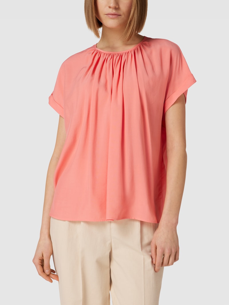Bluse mit Raffungen in lachs