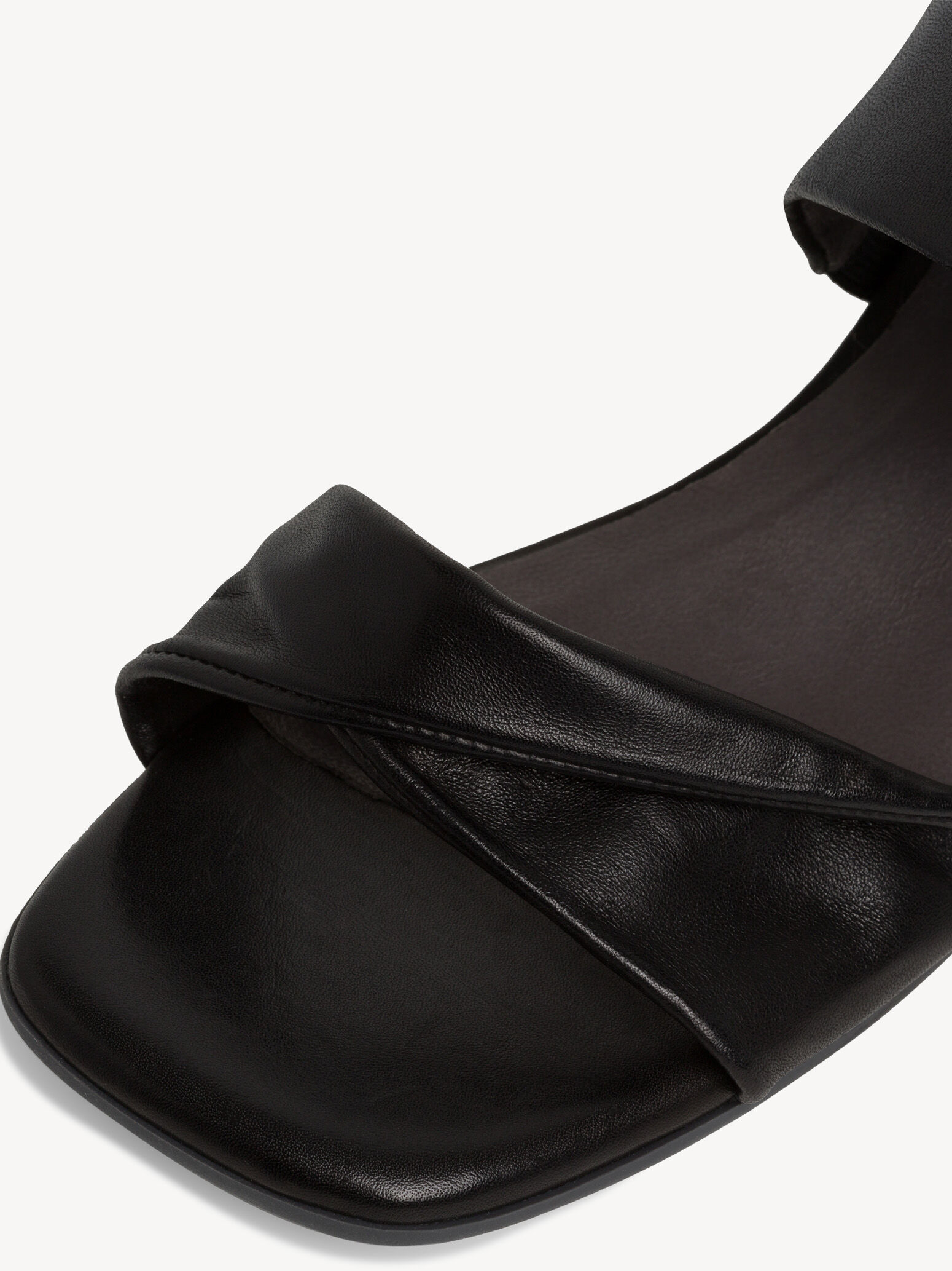 Sandale à talon en cuir - noir