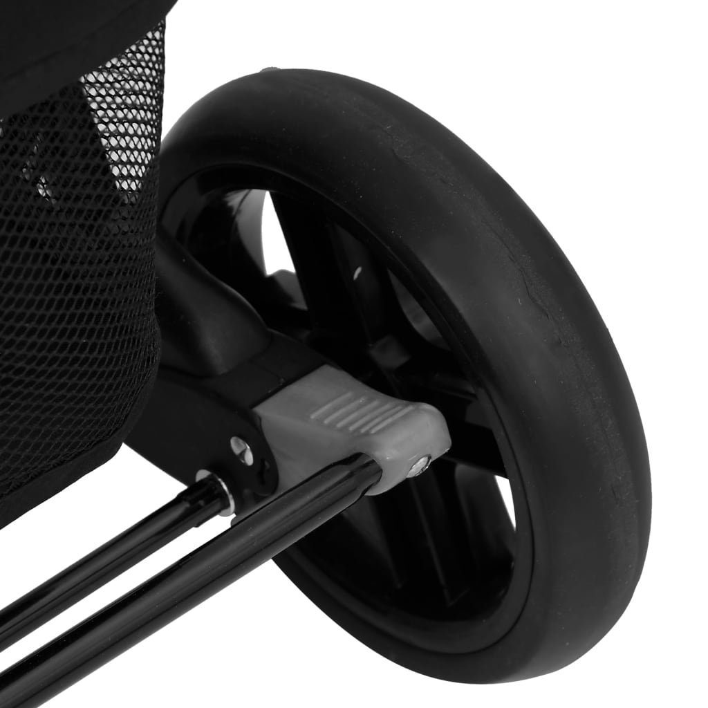vidaXL Kinder-Buggy Zwillingskinderwagen Hellgrau Stahl