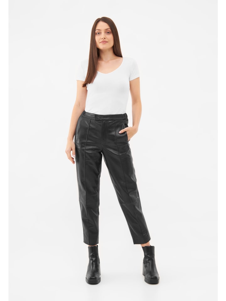 Bolongaro Trevor Lederhose PINTUCK in schwarz günstig kaufen