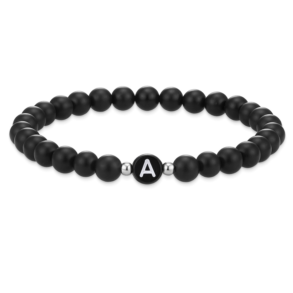 EASTSIDE Bracelet en pierres précieuses Lettres Agate en Noir Bracelet