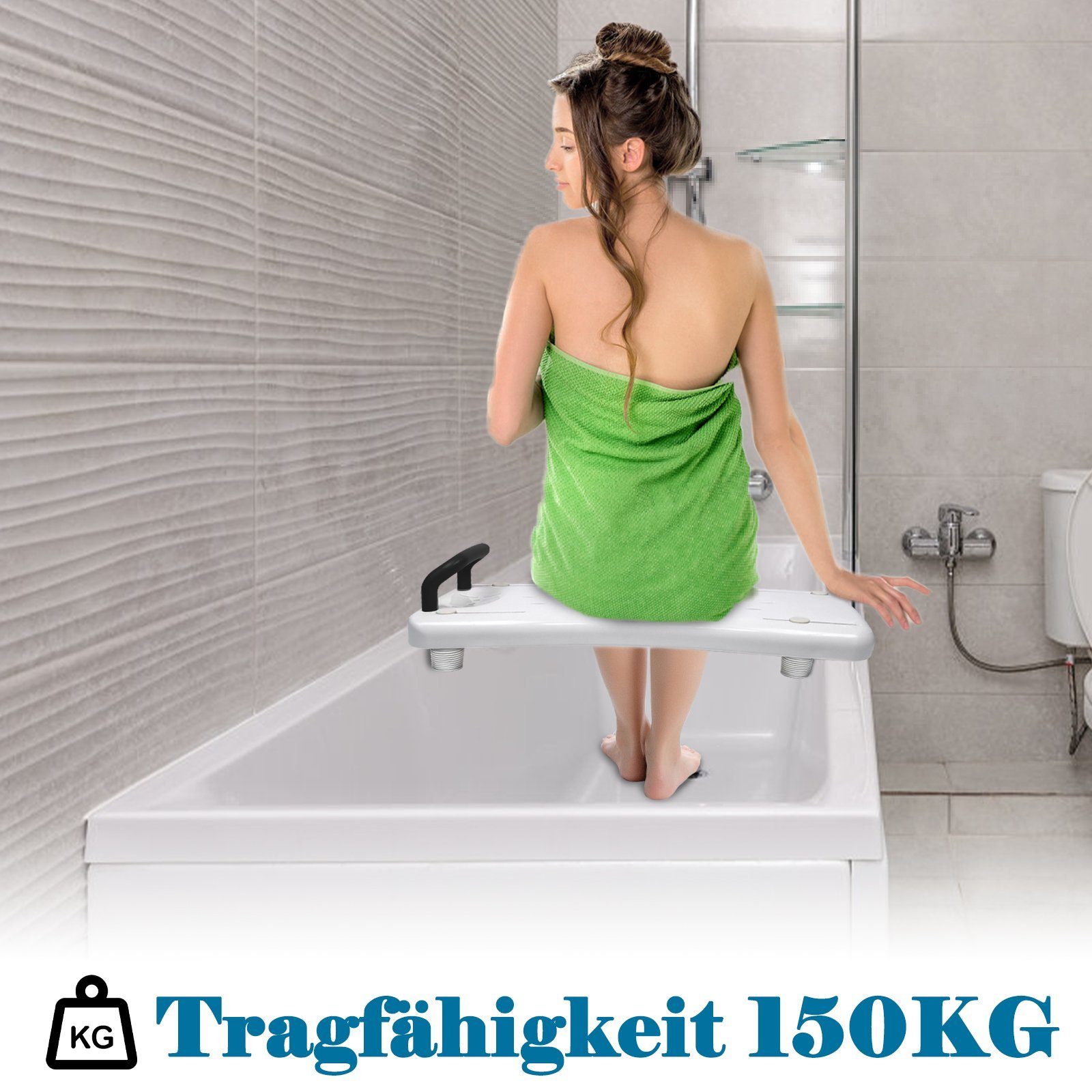 AUFUN Badewannenbrett Einstellbar Wannenbrett, Maximalgewicht: 150 kg.