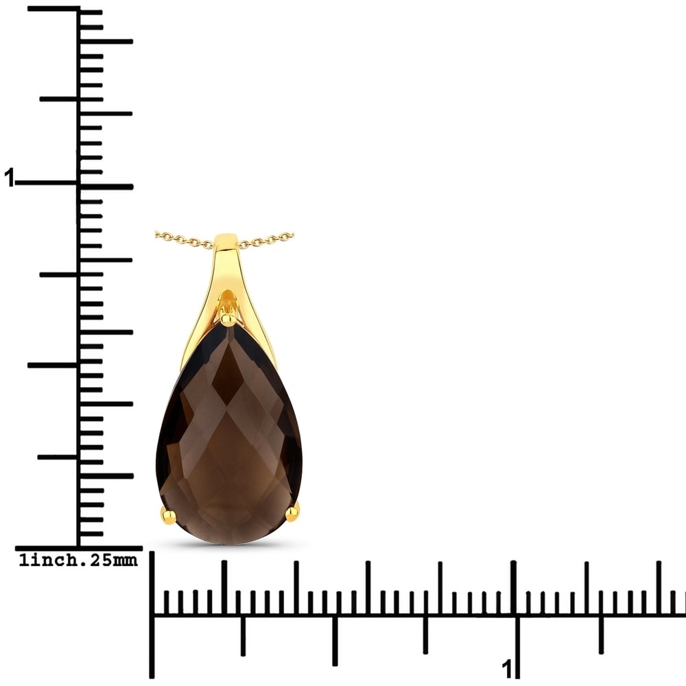 Rafaela Donata Chaîne Argent sterling Quartz fumé en Or jaune Bijoux