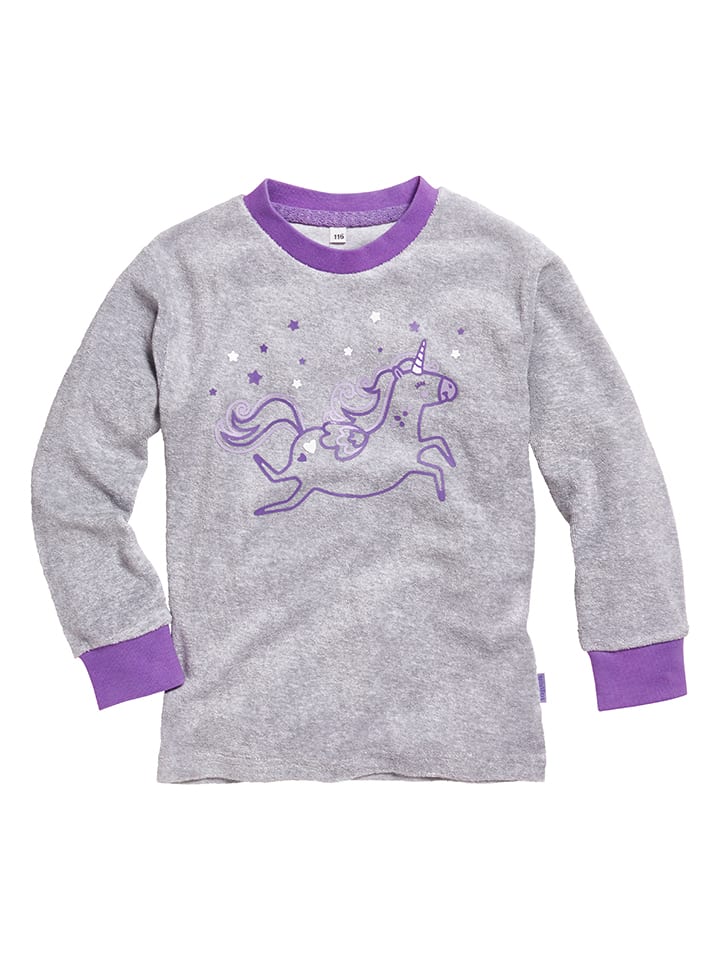 Playshoes Pyjama in Lila/ Grau günstig kaufen