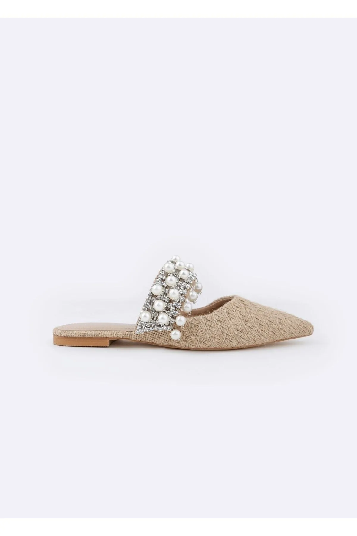 NİŞANTAŞI SHOES  Fomax Straw Pearl Damen-Hausschuhe