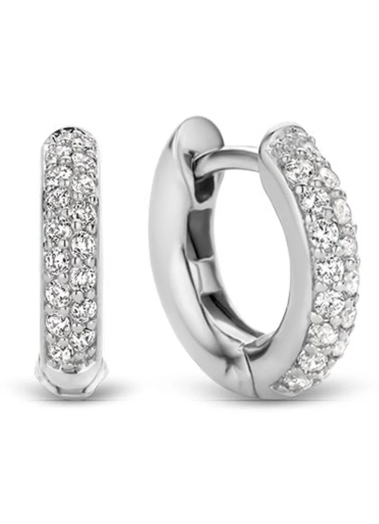 TI SENTO - Milano Silver hoop earrings with zirconia 7210ZI