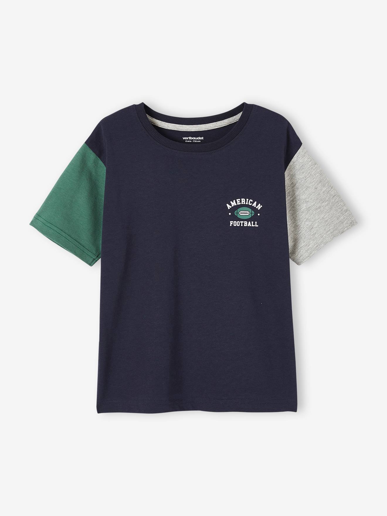 Tee-shirt sport colorblock garçon encre