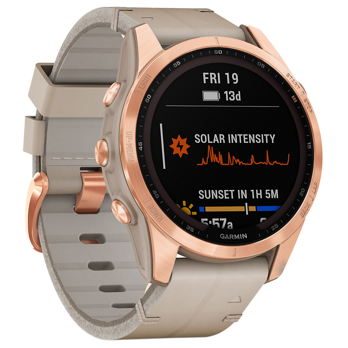 Fenix 7S Saphir Solar Titan Smartwatch kalkstein/roségold Smartwatches