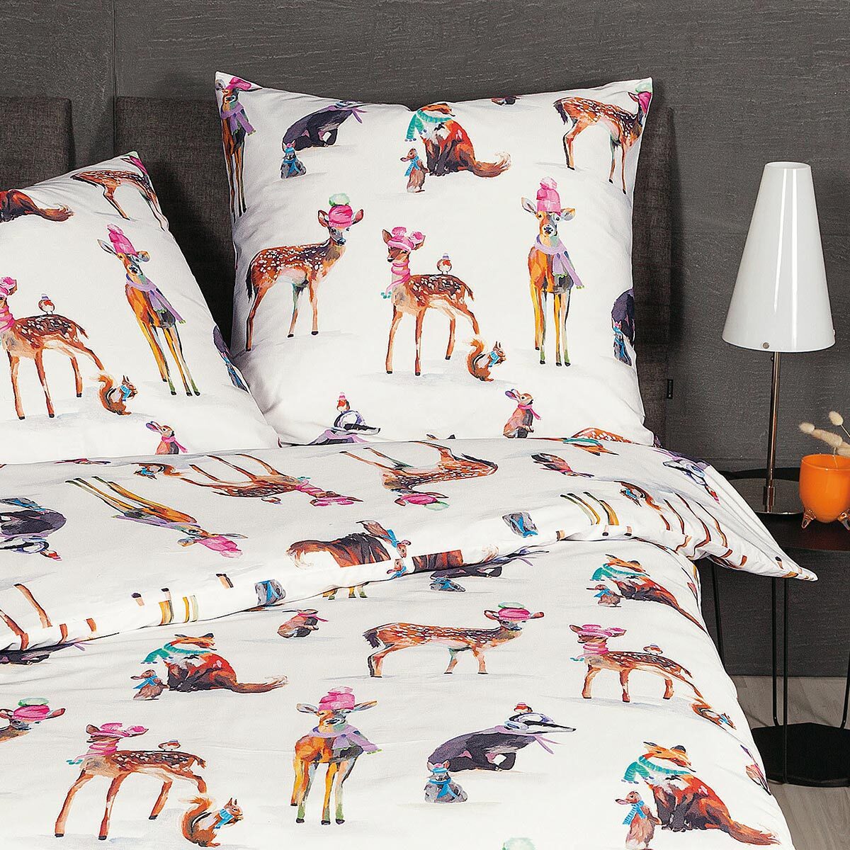 Janine Mako-Satin Bettwäsche modern art S 42115 multicolor