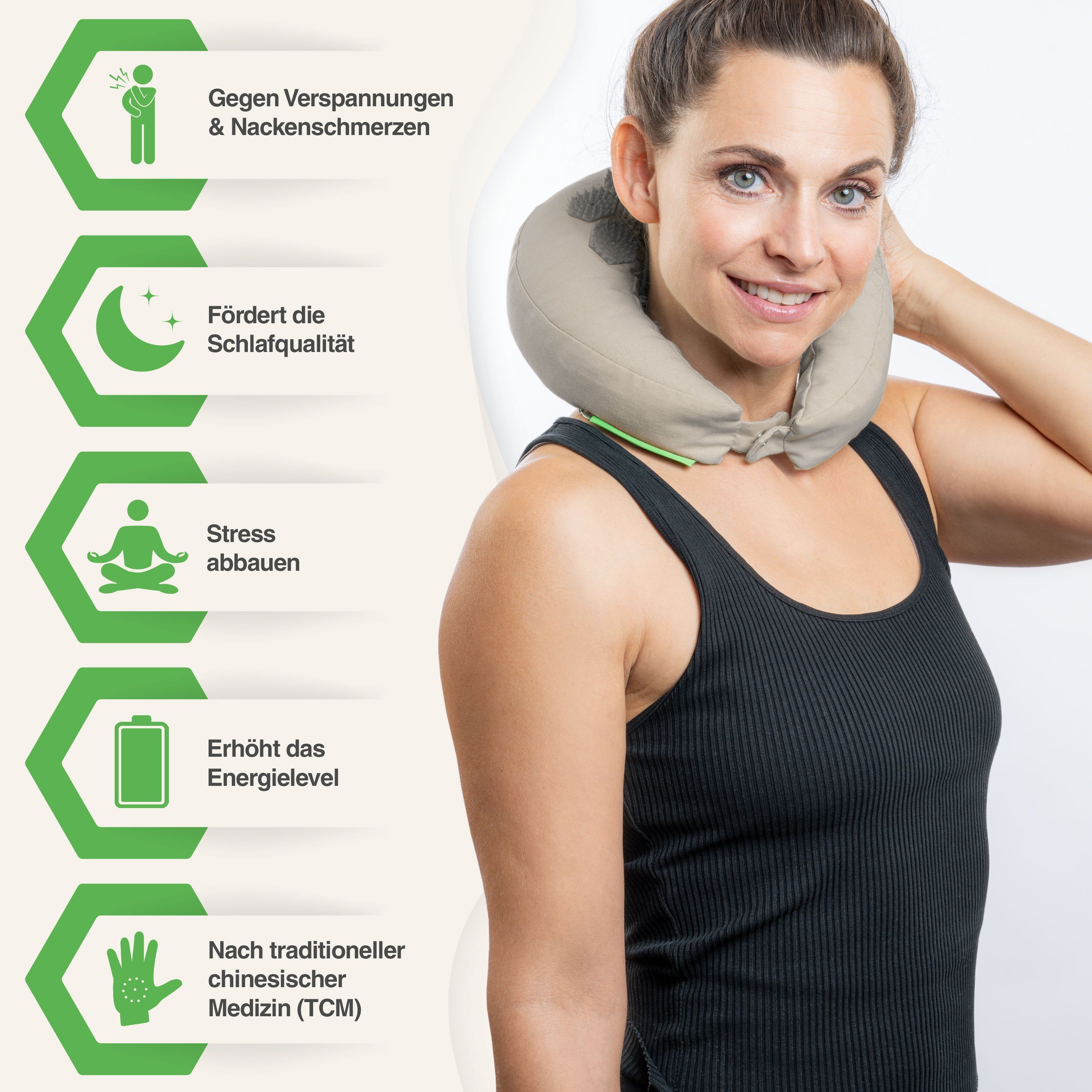 BACKLAxx® Nackenhörnchen Akupressur, Akupressur U Kissen