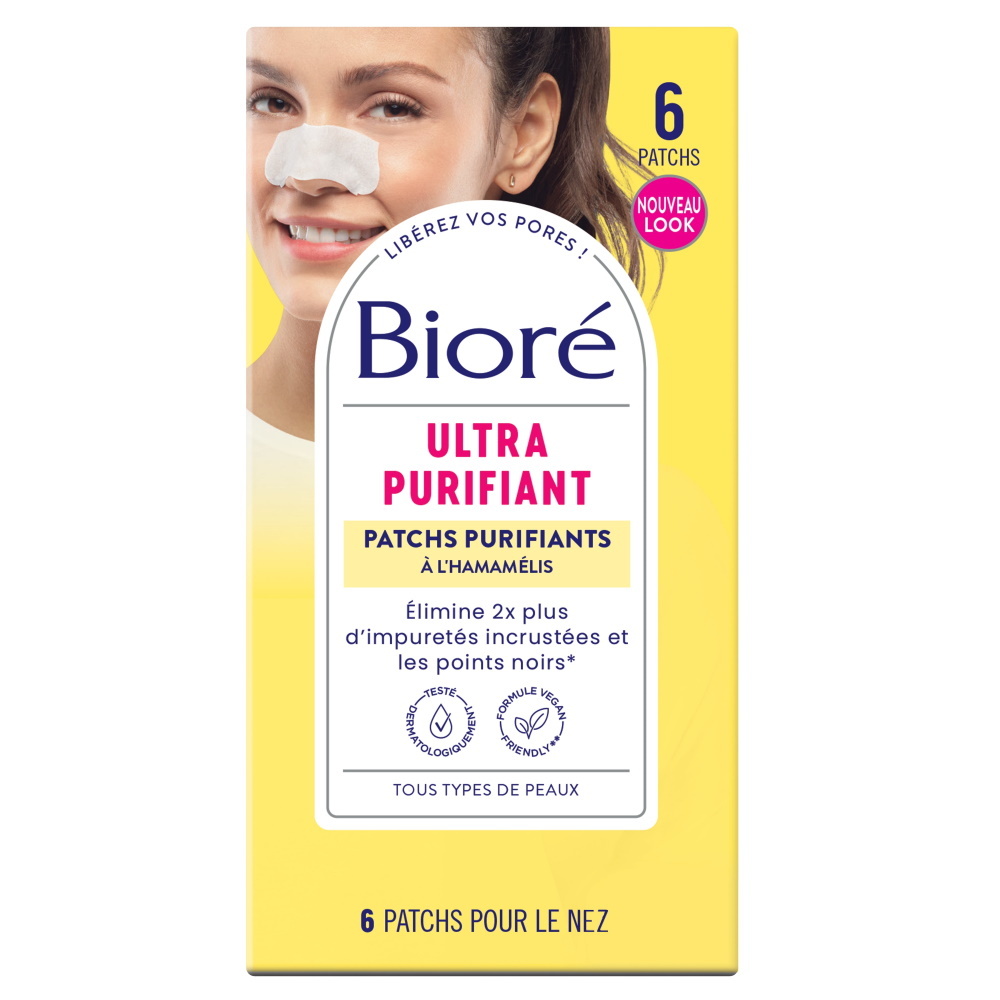 bioré Patchs Ultra Purifiants à l'Hamamélis Patchs anti-points noirs pour le nez