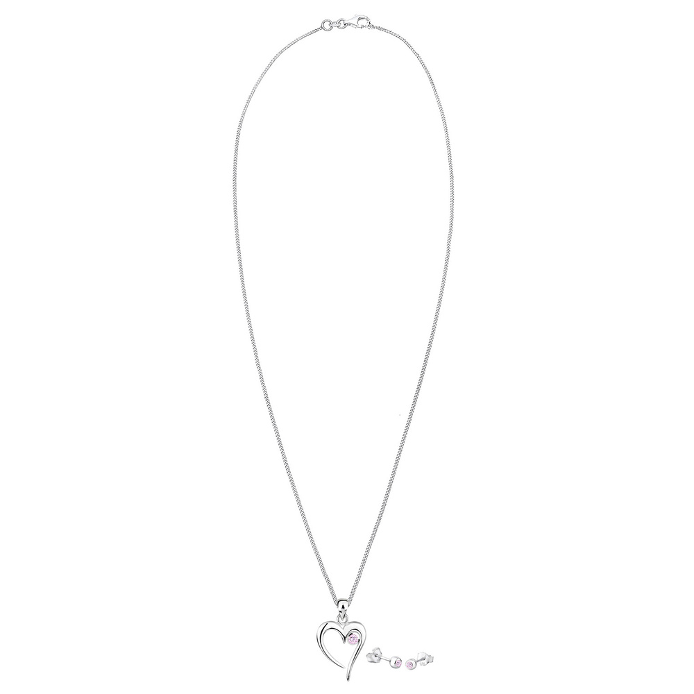 Elli Elli Ensemble de Bijoux Herz Liebe Zirkonia 925 Sterling Silber Bijoux