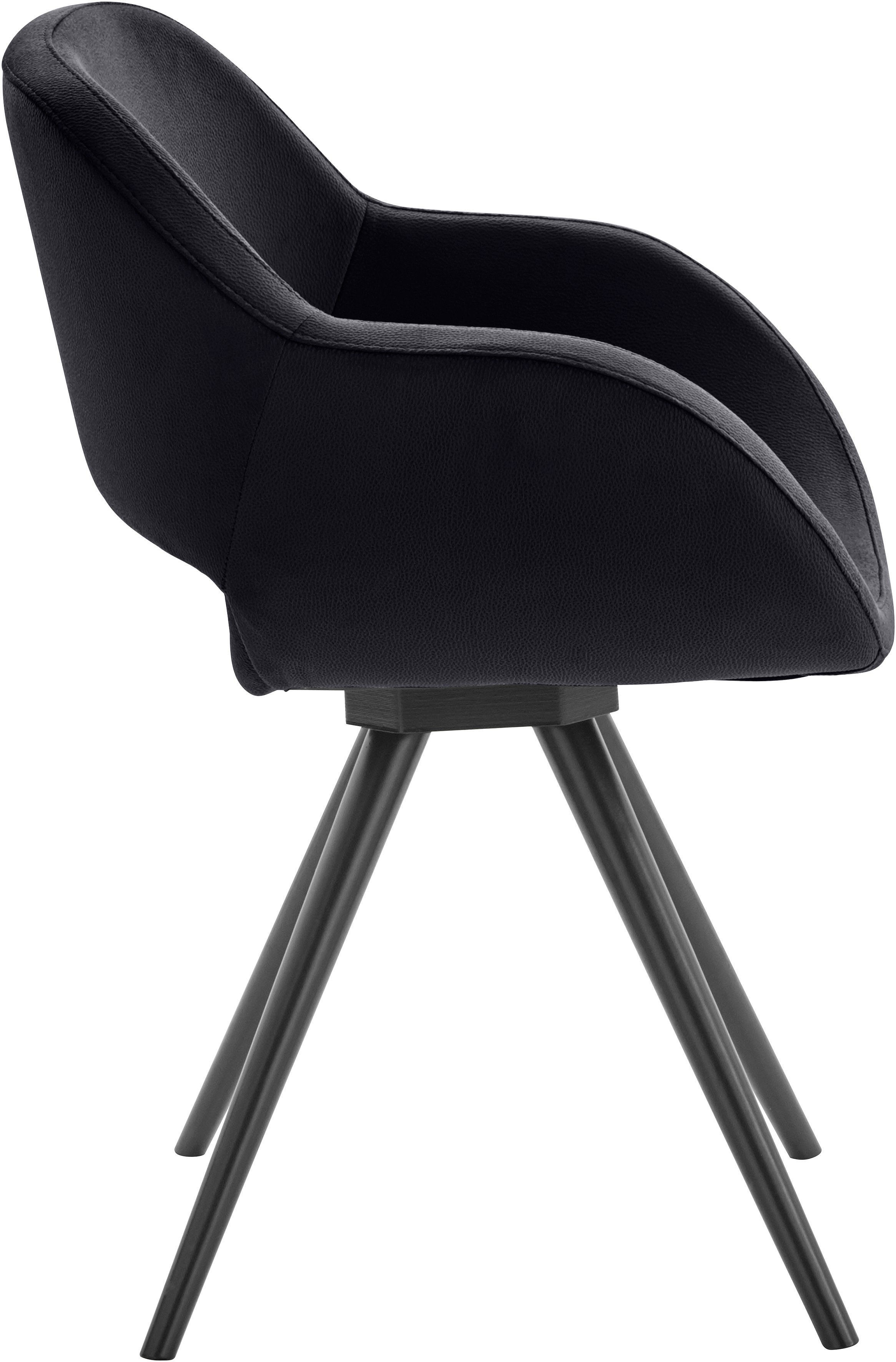 INOSIGN Armlehnstuhl Aurora (Set, 2 St), Gestell aus Massivholz Buche in schwarz lackiert