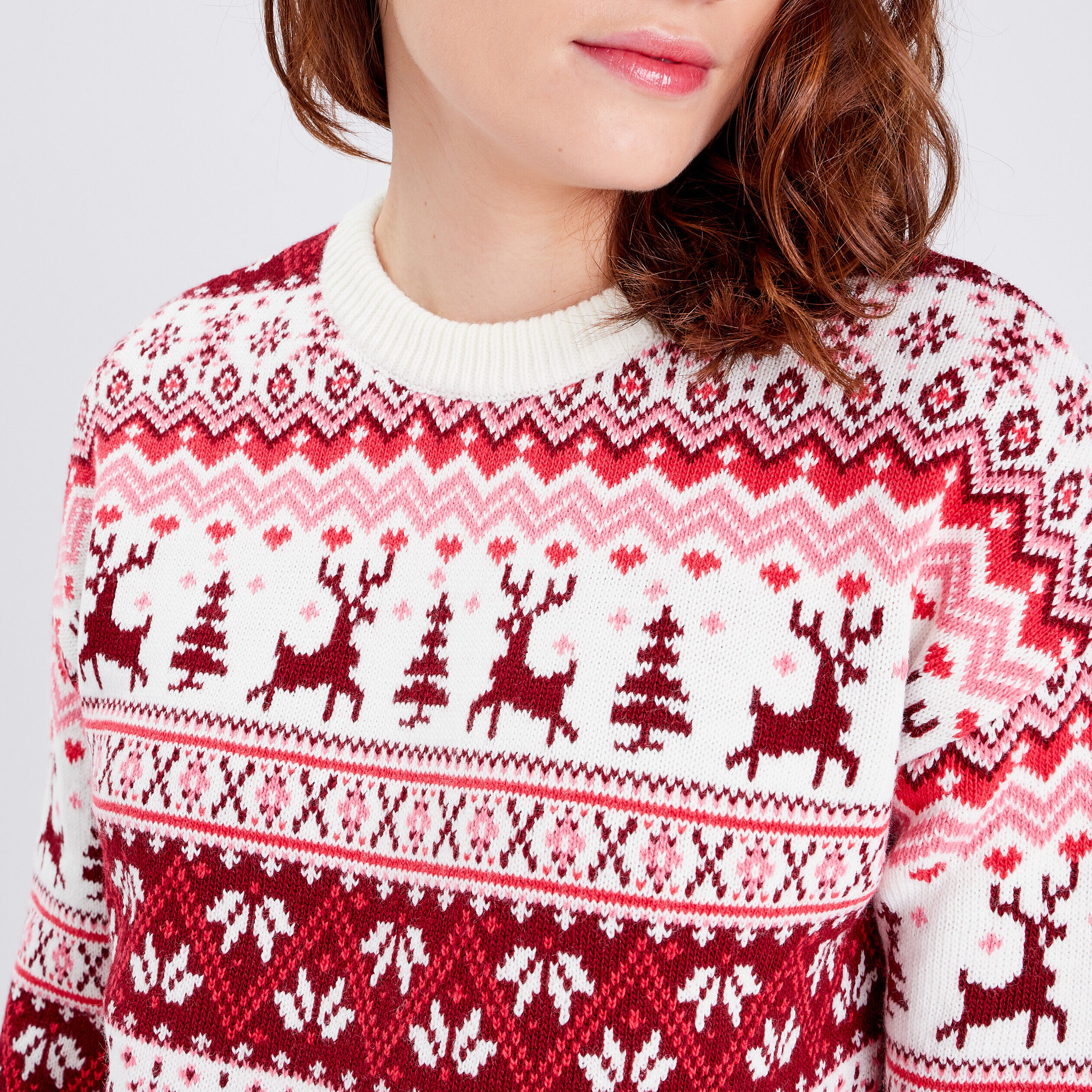 Pull manches longues rouge femme | Cache Cache