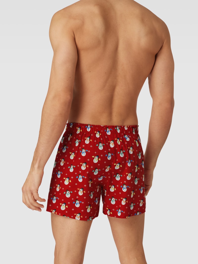 Boxershorts mit Allover-Muster in rot
